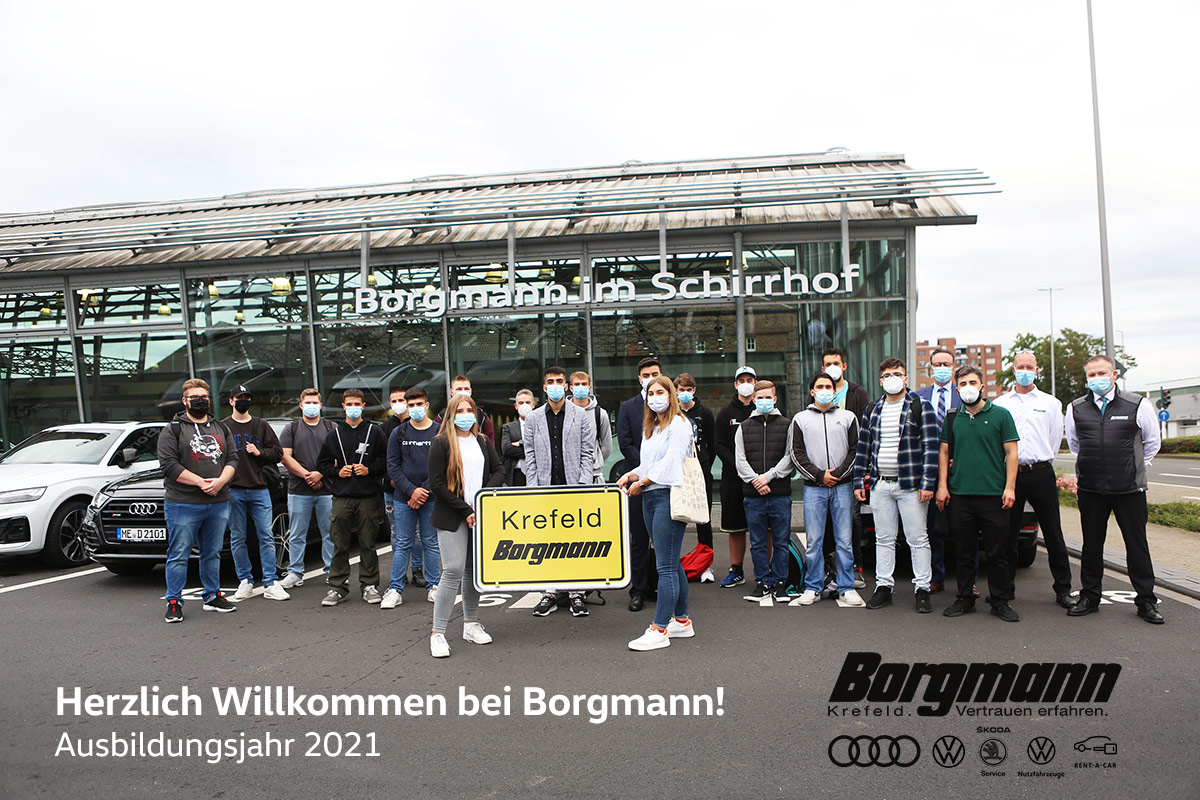 Ausbildungsjahrgang 2021 im Autohaus Borgmann Krefeld Ausbildungsjahrgang 2021 im Autohaus Borgmann Krefeld